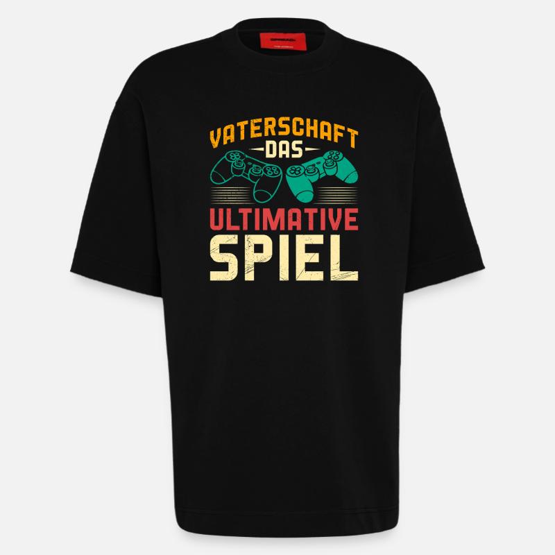 VATERSCHAFT DAS ULTIMATIVE SPIEL Lustiges - Heavyweight T-Shirt - made by SPREAD - SOLID BLACK
