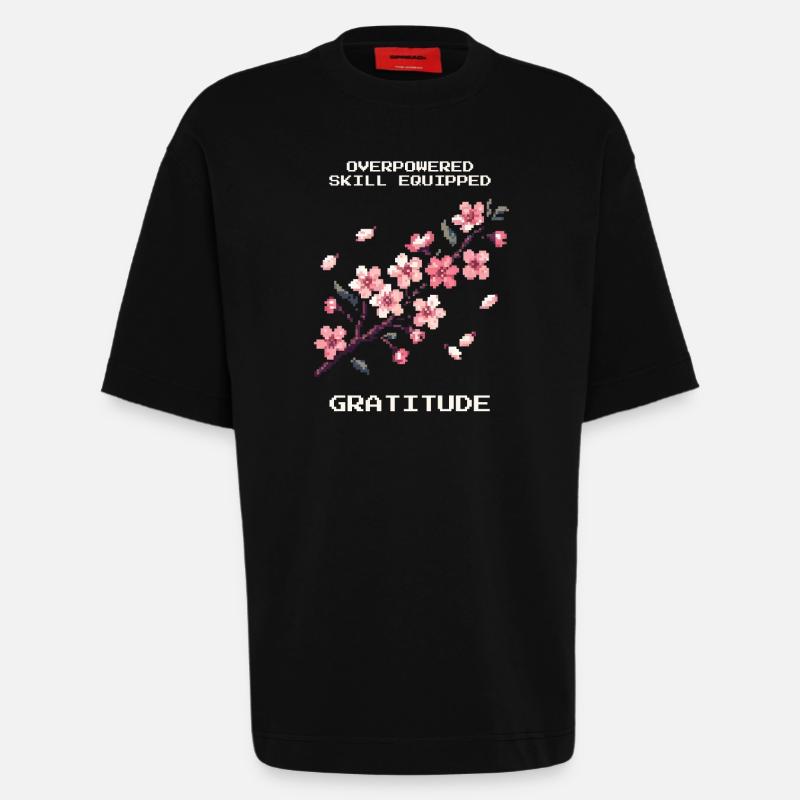 OP-Skill ausgerüstet: Dankbarkeit | Mindset, Zen - Heavyweight T-Shirt - made by SPREAD  - SOLID BLACK