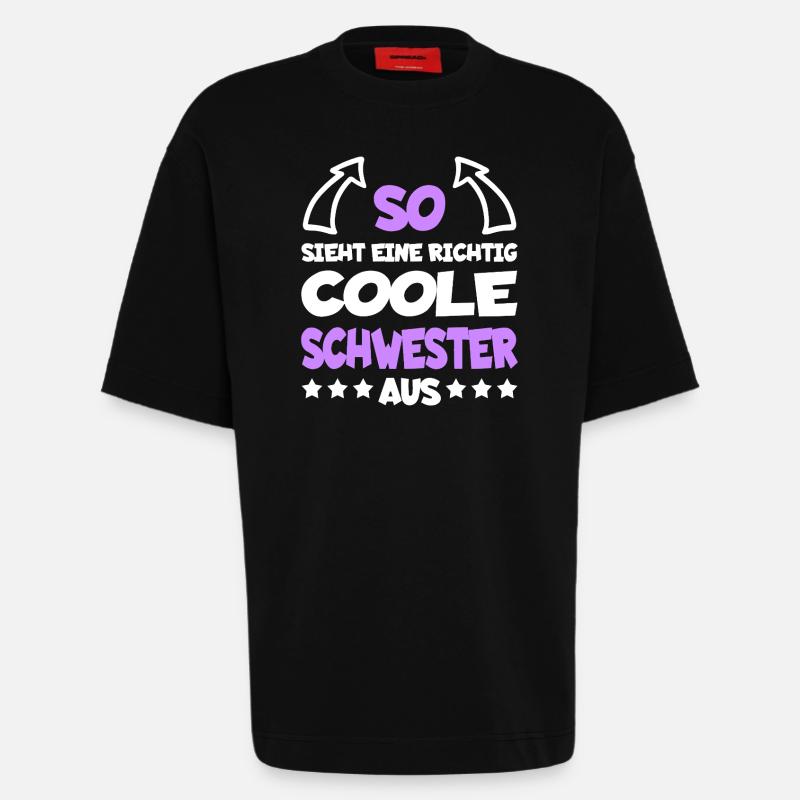richtigcooleschwesterspreaddew1 - Heavyweight T-Shirt - made by SPREAD  - SOLID BLACK
