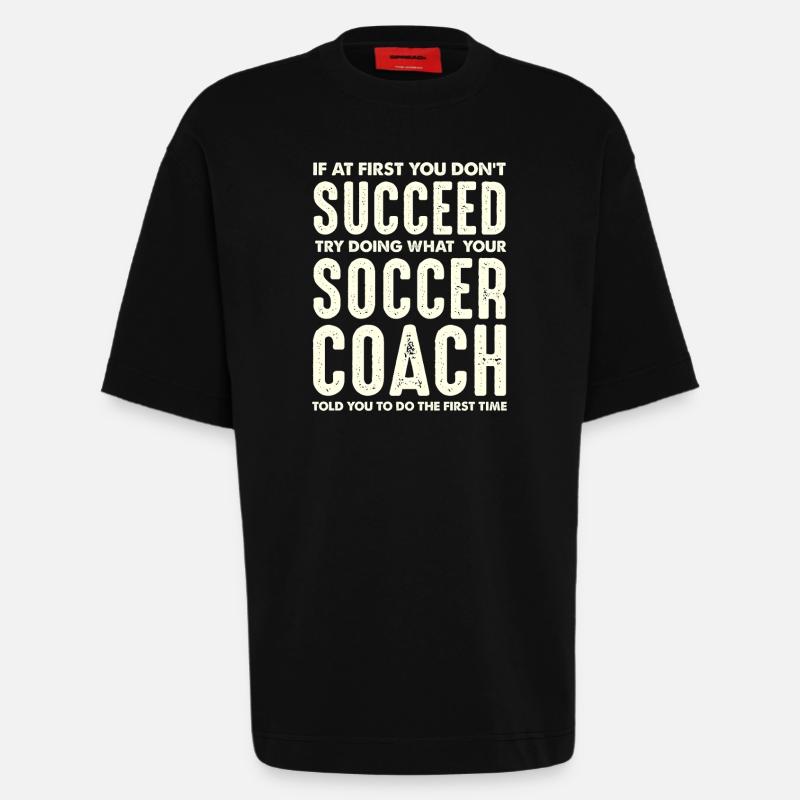 First attempt failed – Coach Spruch - Heavyweight T-Shirt - made by SPREAD - SOLID BLACK