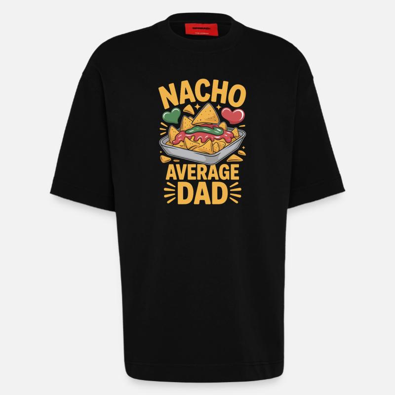 Nacho Average Dad Funny Design - Heavyweight T-Shirt - made by SPREAD - SOLID BLACK