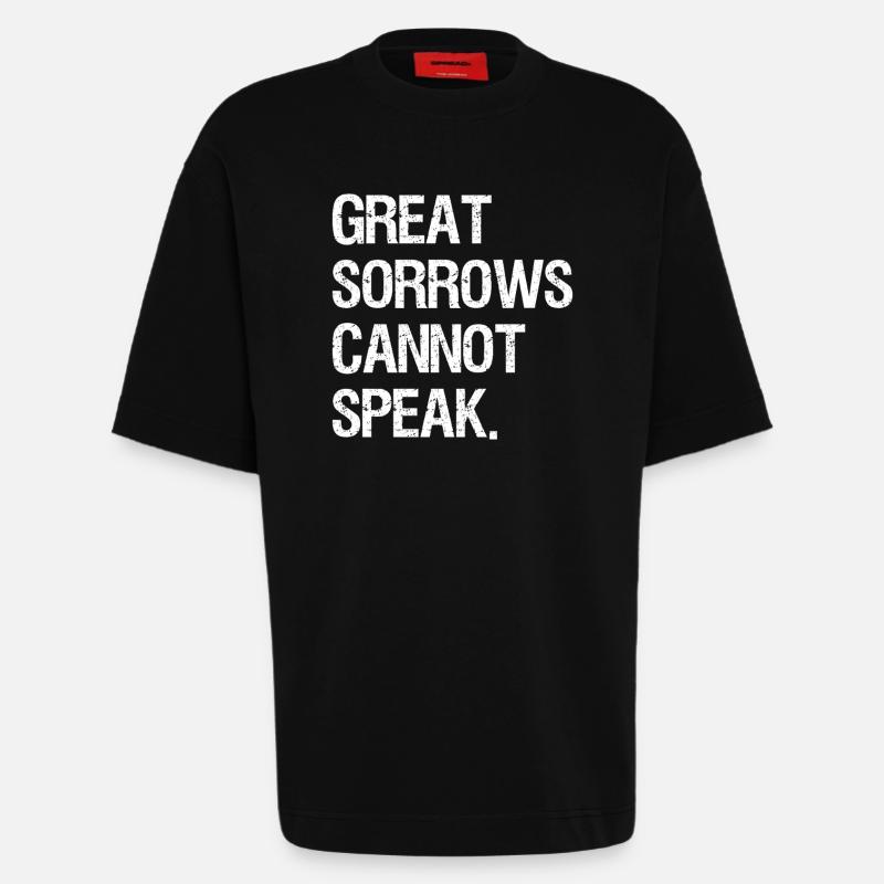 great sorrows cannot speak - Heavyweight T-Shirt - made by SPREAD  - SOLID BLACK
