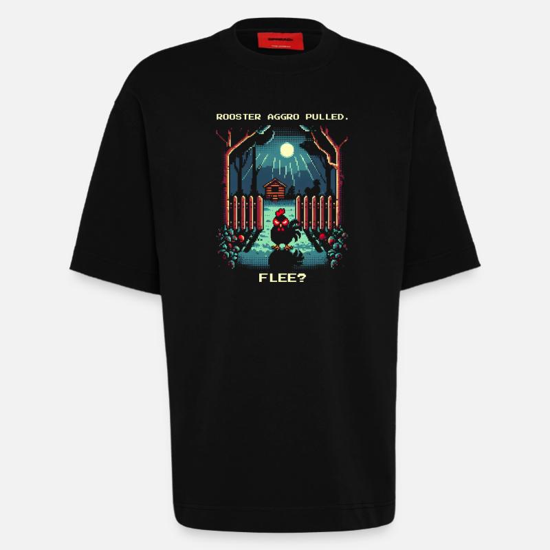 Aggro Pulled | Activate flight? - Heavyweight T-Shirt - made by SPREAD  - SOLID BLACK