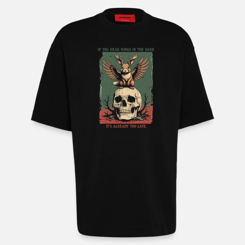 Wolpertinger Mythological Creatures - Heavyweight T-Shirt - made by SPREAD  - SOLID BLACK