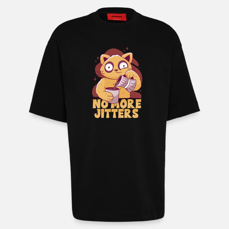 Coffee withdrawal decaffeinated ex-coffee drinker - Heavyweight T-Shirt - made by SPREAD  - SOLID BLACK