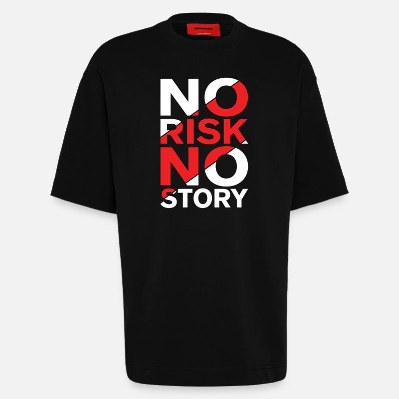 Pas de risque, pas d’histoire - T-shirt bio épais oversize fabriqué en UE - SOLID BLACK