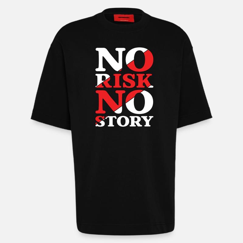 Pas de risque, pas d’histoire - T-shirt bio épais oversize fabriqué en UE - SOLID BLACK