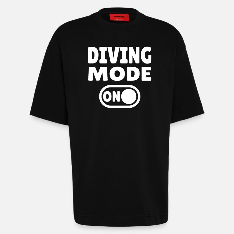 Mode plongée activé – Tauchen - T-shirt bio épais oversize fabriqué en UE - SOLID BLACK