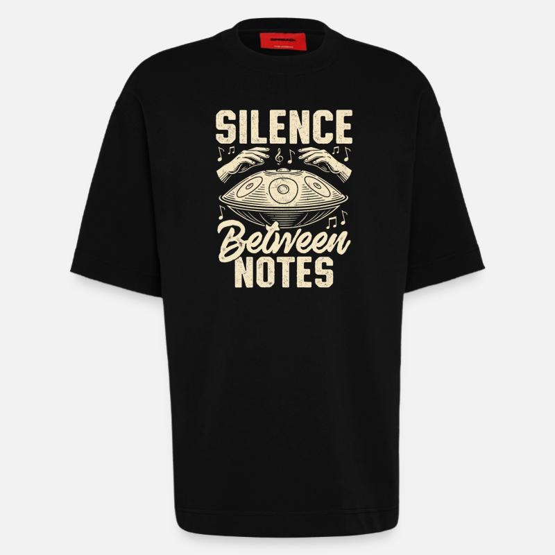Silence entre les notes - T-shirt bio épais oversize fabriqué en UE - SOLID BLACK