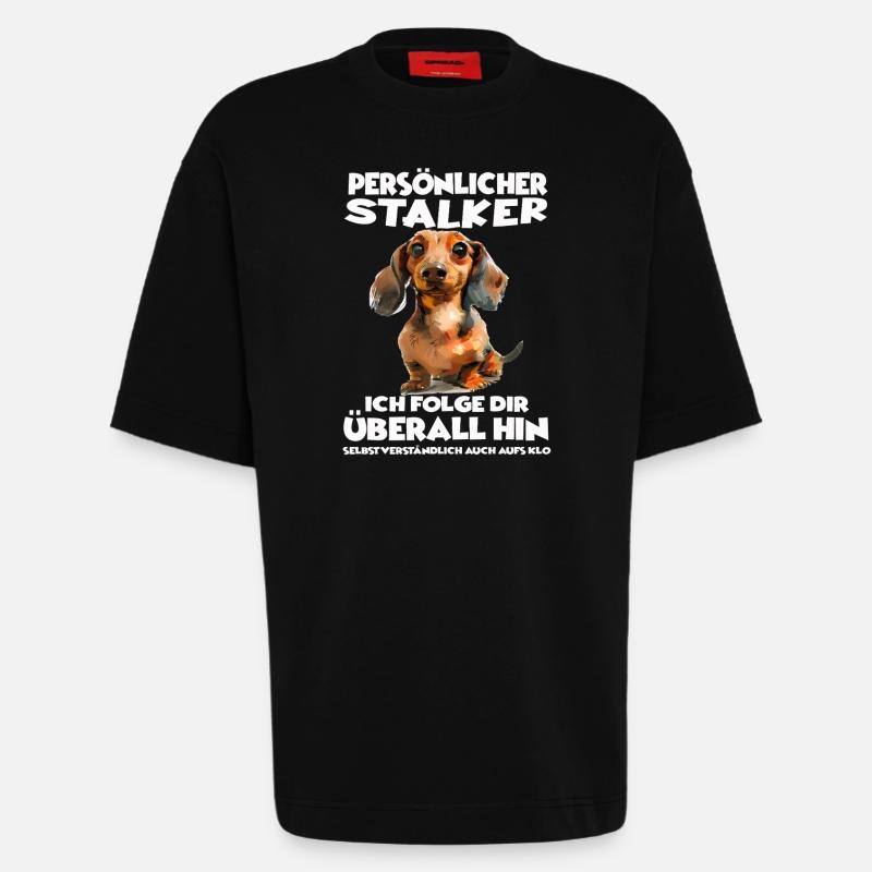 Geschenkidee Hundebesitzer Dackel T - Heavyweight T-Shirt - made by SPREAD  - SOLID BLACK
