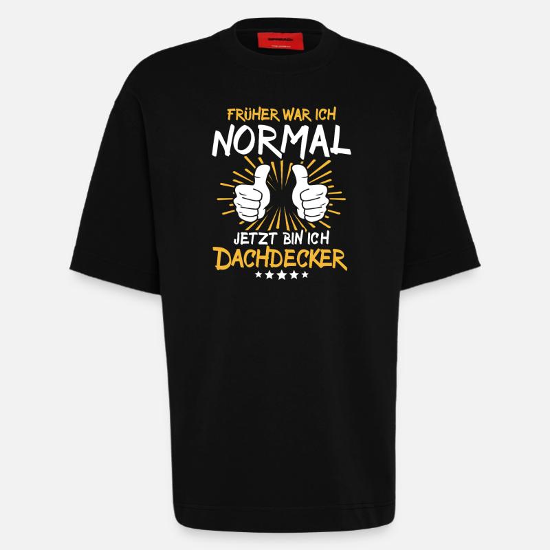 Dachdecker Spruch - Heavyweight T-Shirt - made by SPREAD  - SOLID BLACK