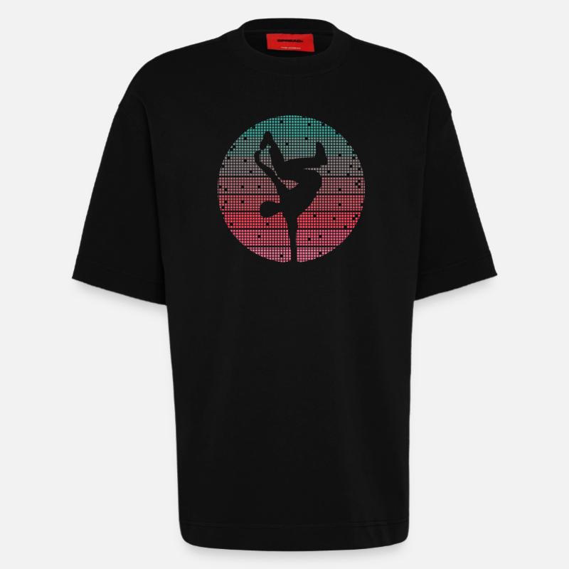 Breakdance Danse Breakdancer Breakdancer Rétro Breakdancer - T-shirt bio épais oversize fabriqué en UE - SOLID BLACK