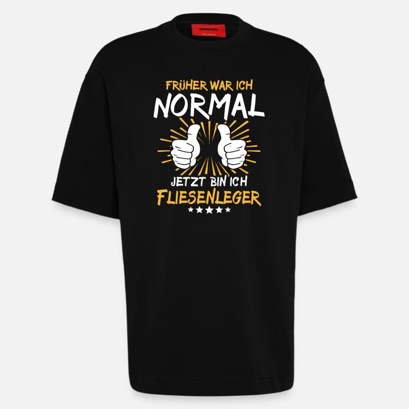 Fliesenleger Spruch - Heavyweight T-Shirt - made by SPREAD  - SOLID BLACK