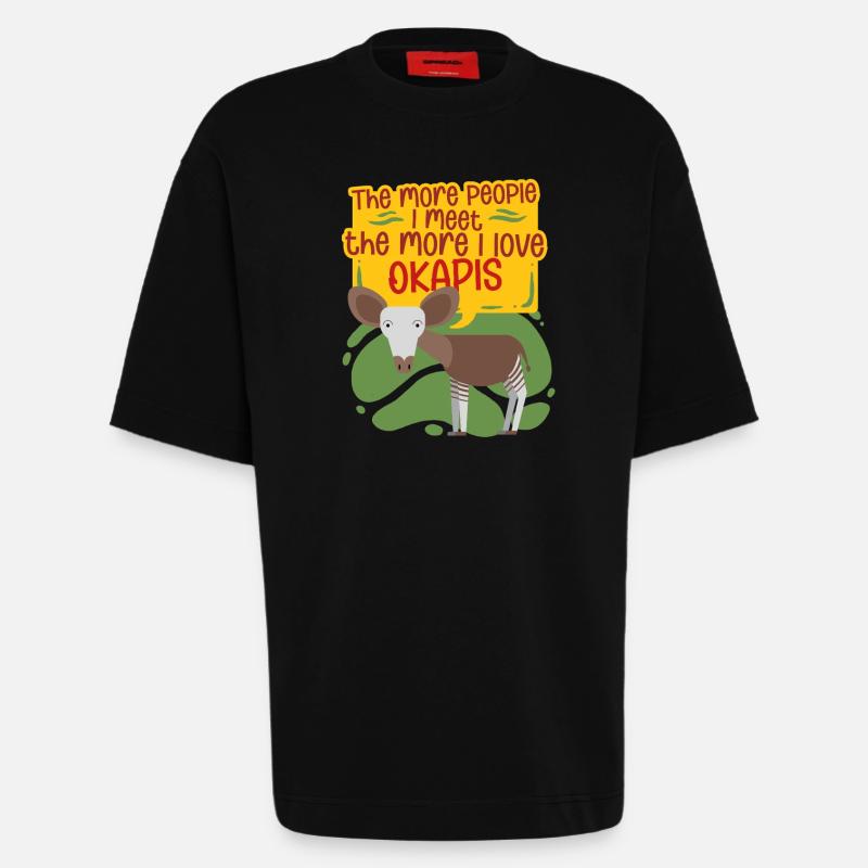 Okapi Tier - Heavyweight T-Shirt - made by SPREAD  - SOLID BLACK