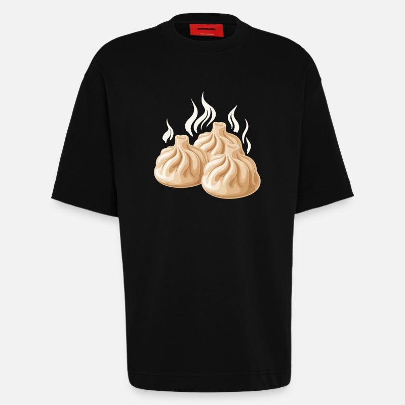 Dampfende Dumpling-Design - Heavyweight T-Shirt - made by SPREAD  - SOLID BLACK