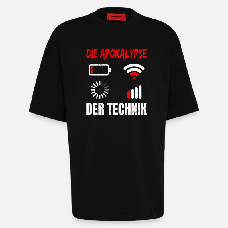 Coder DIE APOKALYPSE DER TECHNIK LUSTIG - Heavyweight T-Shirt - made by SPREAD - SOLID BLACK