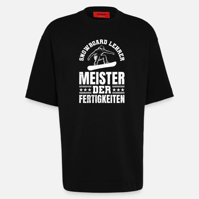 Snowboarder SNOWBOARD INSTRUCTOR MASTER - Heavyweight T-Shirt - made by SPREAD  - SOLID BLACK