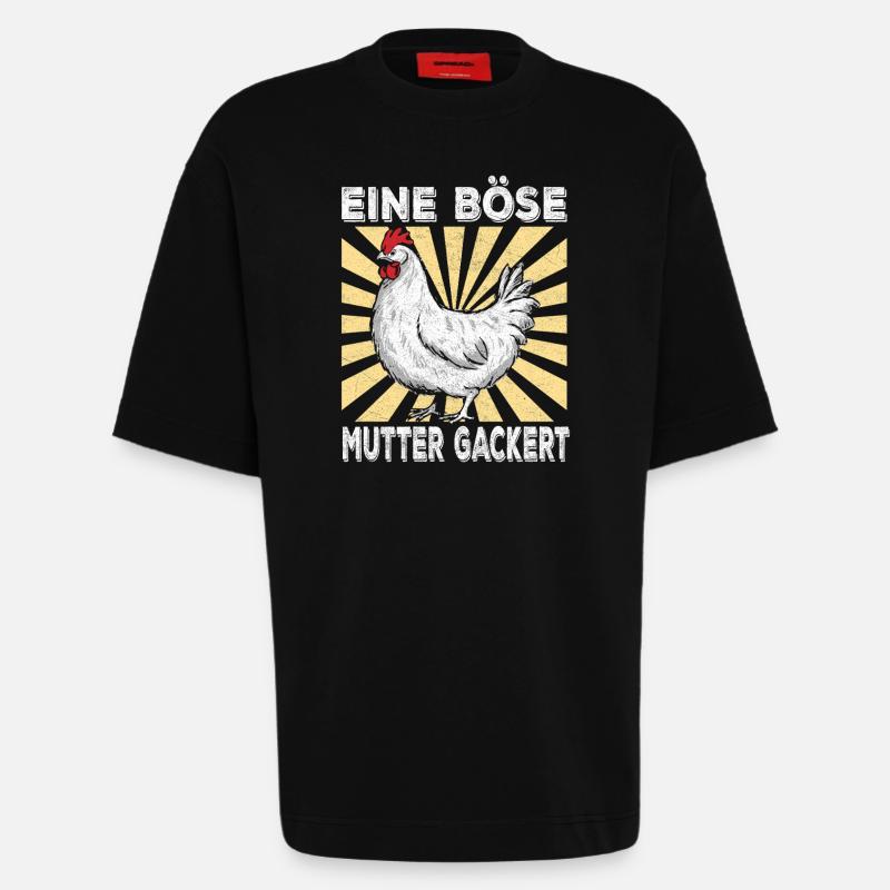 Eine Böse Mutter Gackert - Heavyweight T-Shirt - made by SPREAD  - SOLID BLACK