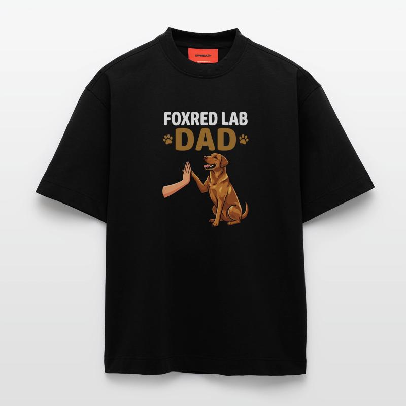 Fox Red Lab Dad – High Five Dog Dad Design Heavyweight T-Shirt - made by SPREAD 