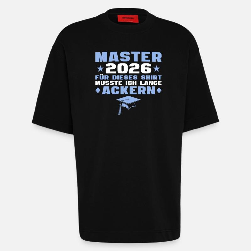 Masterprüfung bestanden Master Abschluss 2026 - Heavyweight T-Shirt - made by SPREAD  - SOLID BLACK