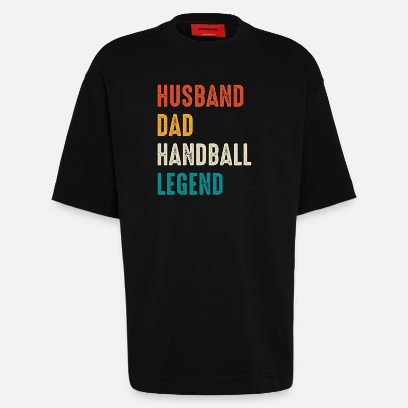 Handball Legende Vater Ehemann - Heavyweight T-Shirt - made by SPREAD  - SOLID BLACK