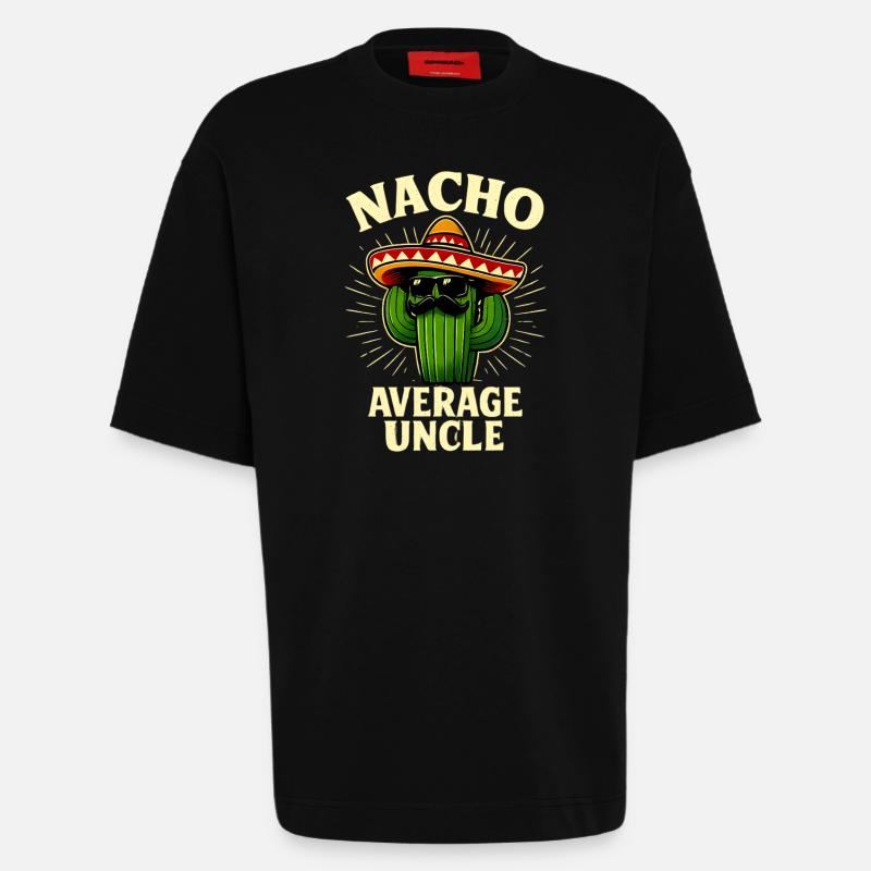 Kein Durchschnitts Onkel Nacho Average Uncle - Heavyweight T-Shirt - made by SPREAD  - SOLID BLACK