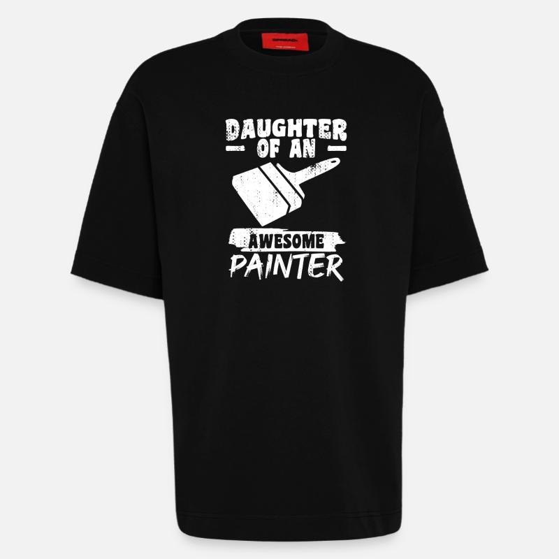 Tochter eines tollen Malers - Heavyweight T-Shirt - made by SPREAD - SOLID BLACK