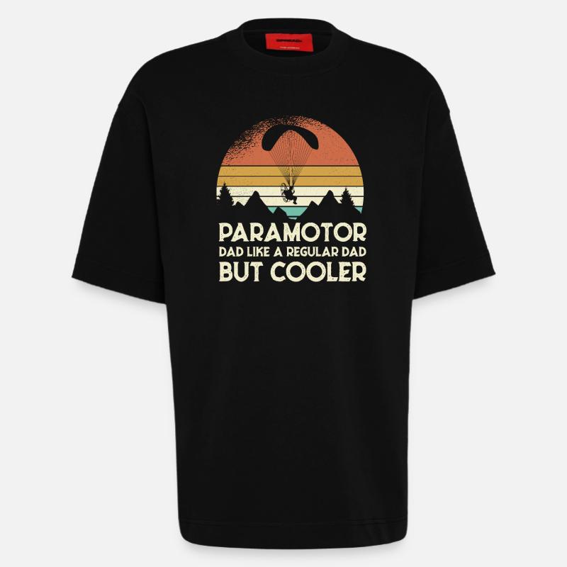Paramotor Dad Retro Sunset - Heavyweight T-Shirt - made by SPREAD  - SOLID BLACK