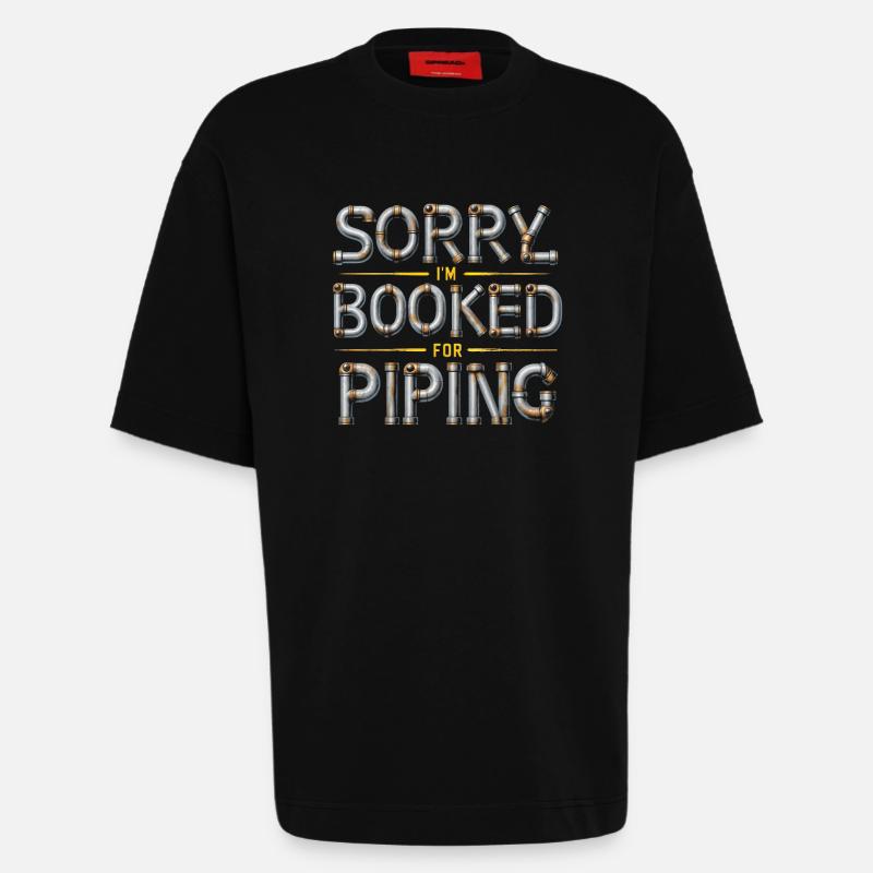 Pipe Layer Pipeline Builder - Heavyweight T-Shirt - made by SPREAD  - SOLID BLACK