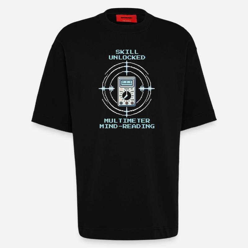 Multimeter-Mindreading | Messen Elektriker - Heavyweight T-Shirt - made by SPREAD  - SOLID BLACK