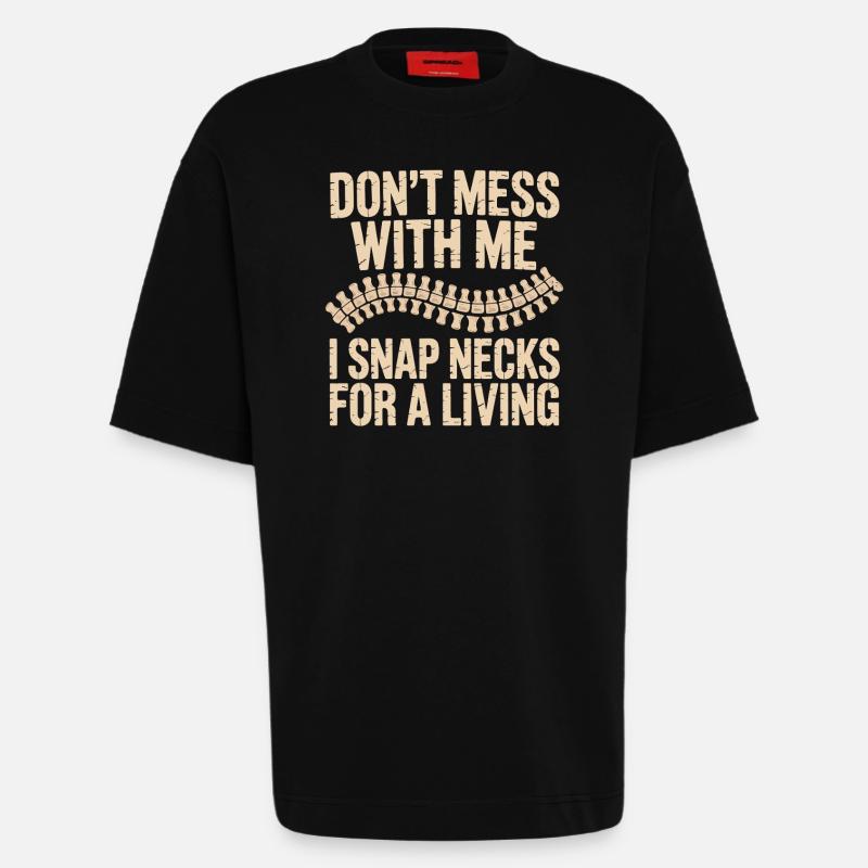 Dont Mess With Me Zip Neck - Heavyweight T-Shirt - made by SPREAD  - SOLID BLACK