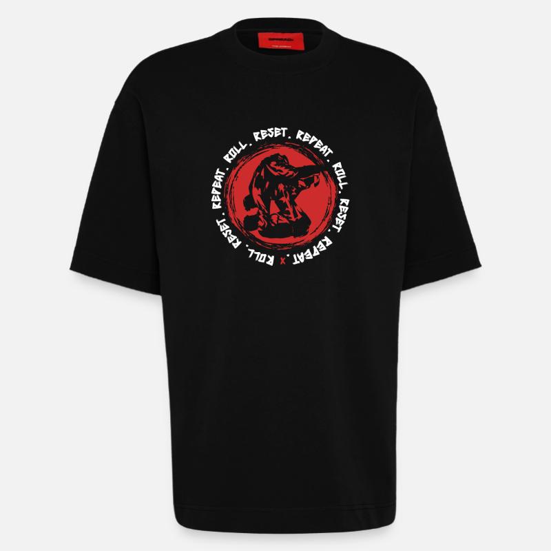 Judo Kampfsport Roll Reset Repeat - Heavyweight T-Shirt - made by SPREAD  - SOLID BLACK