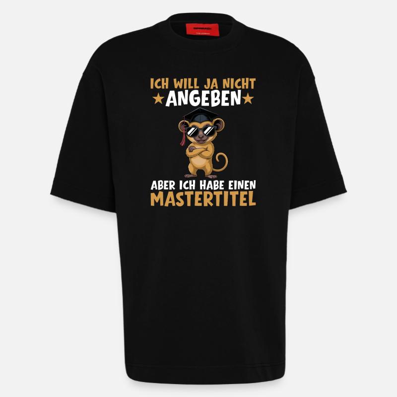 Mastertitel Studium bestanden Masterprüfung - Heavyweight T-Shirt - made by SPREAD - SOLID BLACK