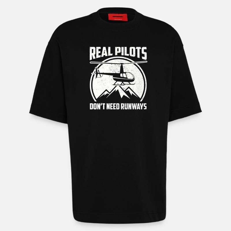 Helicopter pilot Helicopter pilot - Heavyweight T-Shirt - made by SPREAD  - SOLID BLACK