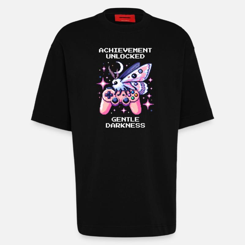 Douce obscurité déverrouillée | Goth doux - T-shirt bio épais oversize fabriqué en UE - SOLID BLACK