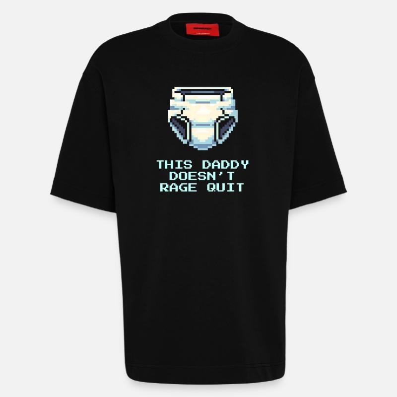 This daddy doesn't rage | Dad - Heavyweight T-Shirt - made by SPREAD  - SOLID BLACK