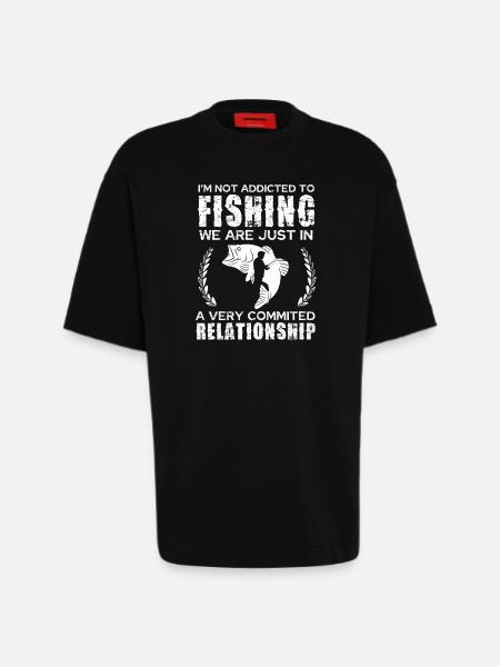 Married to Fishing - Saying - Heavyweight T-Shirt - made by SPREAD  - SOLID BLACK