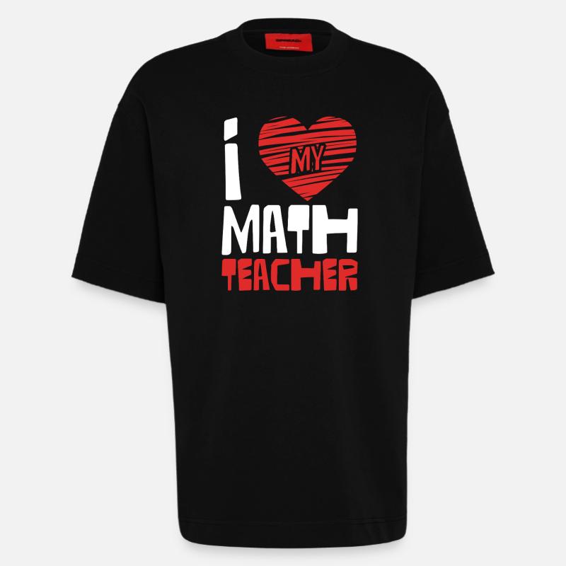J’adore les professeurs de maths - T-shirt bio épais oversize fabriqué en UE - SOLID BLACK