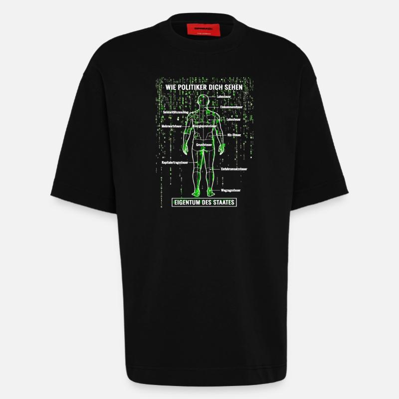 Systemfehler Steuerzahler - Matrix Zerlegeplan  - Heavyweight T-Shirt - made by SPREAD  - SOLID BLACK