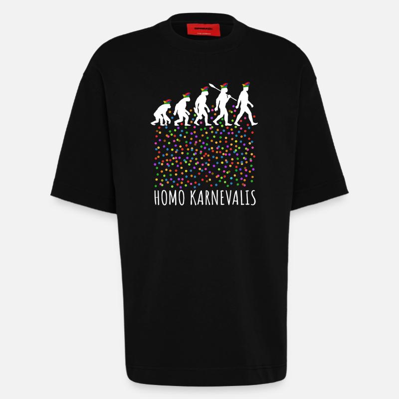 Homo Karnevalis | Evolution der Narren, Fastnacht - Heavyweight T-Shirt - made by SPREAD  - SOLID BLACK