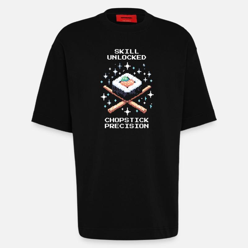 Skill freigeschaltet | Stäbchen Präzision - Heavyweight T-Shirt - made by SPREAD  - SOLID BLACK