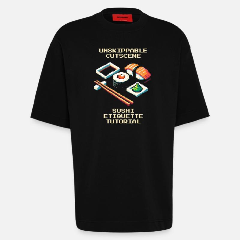 Unskipbare Cutscene | Sushi-Knigge Tutorial - Heavyweight T-Shirt - made by SPREAD  - SOLID BLACK