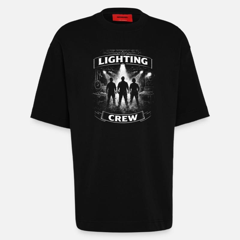 Lichttechniker Beleuchtungstechniker Lighting Crew - Heavyweight T-Shirt - made by SPREAD  - SOLID BLACK