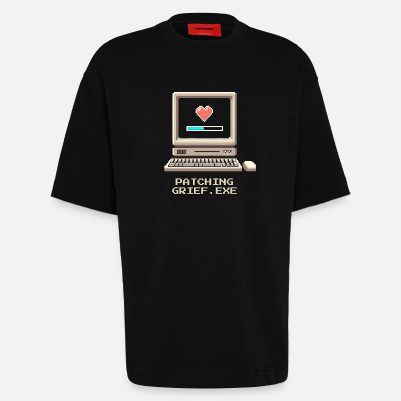 Deuil du patch | Ironie de l’Undertaker - T-shirt bio épais oversize fabriqué en UE - SOLID BLACK