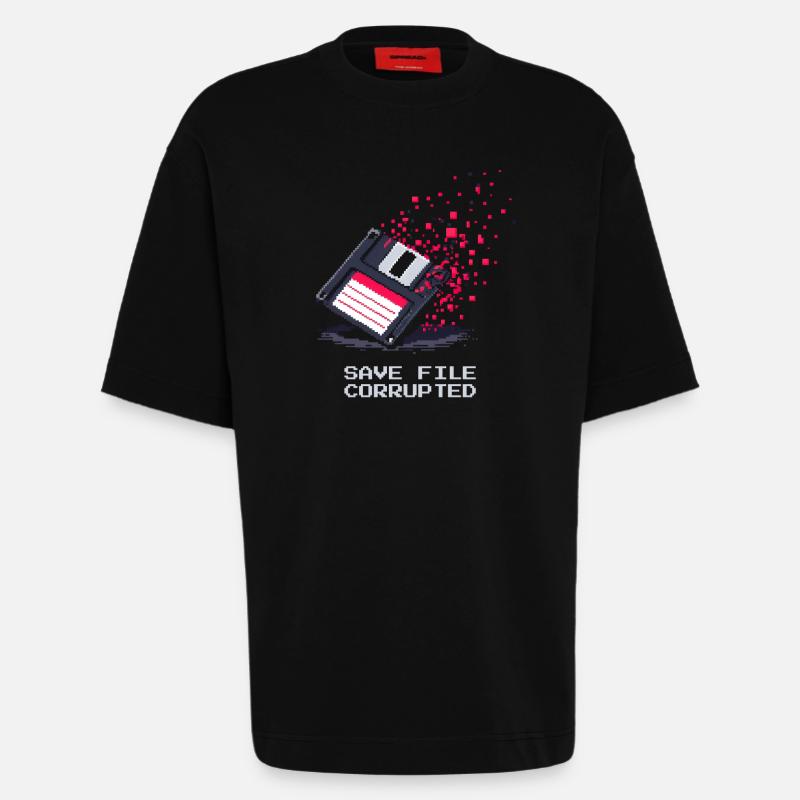 Save File Broken | Undertaker Irony - Heavyweight T-Shirt - made by SPREAD  - SOLID BLACK
