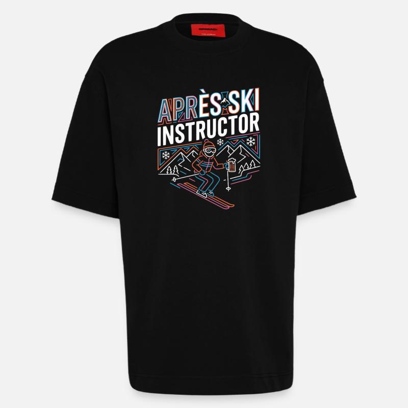 Apres ski instructor - Heavyweight T-Shirt - made by SPREAD  - SOLID BLACK
