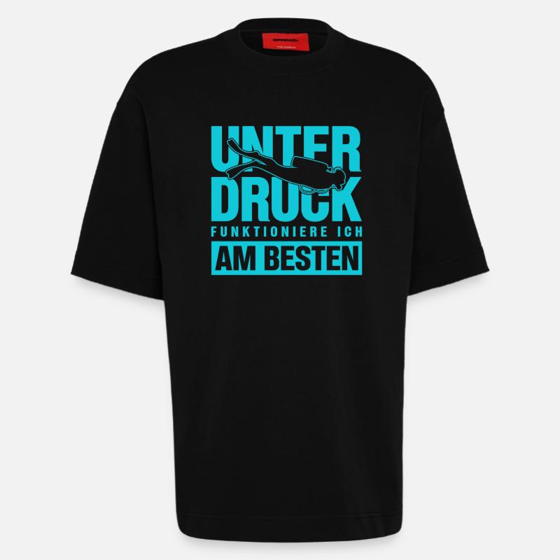 I function best under pressure divers - Heavyweight T-Shirt - made by SPREAD  - SOLID BLACK