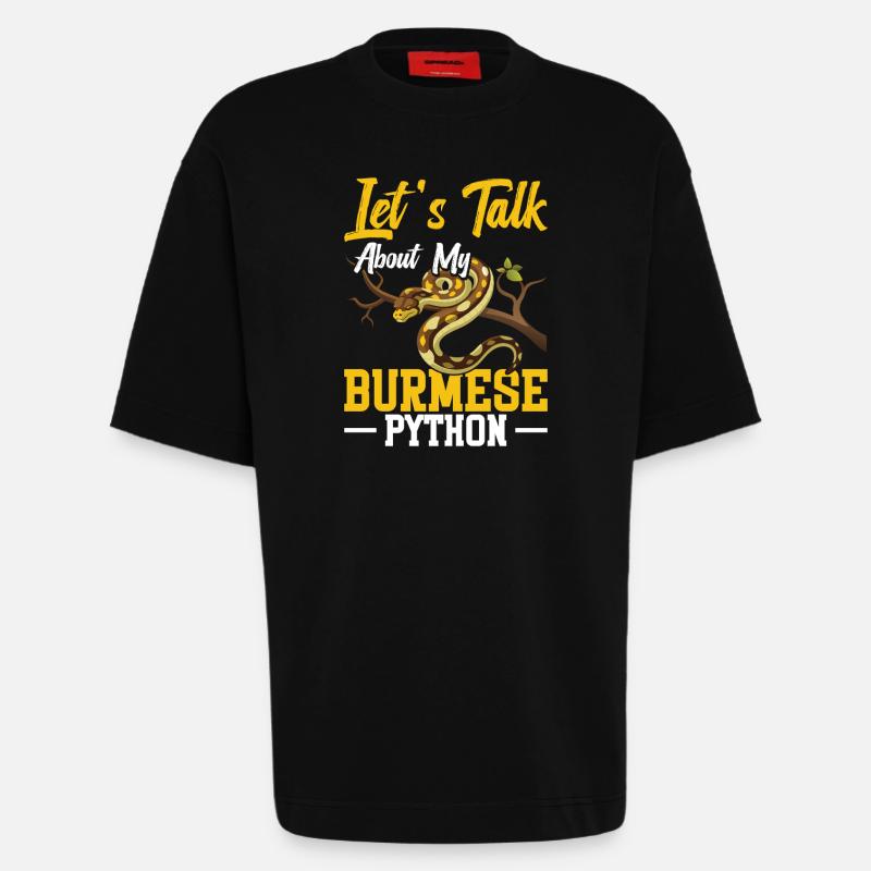 Burmesischer Python-Besitzer Schlangenterrarium Hide Python - Heavyweight T-Shirt - made by SPREAD  - SOLID BLACK