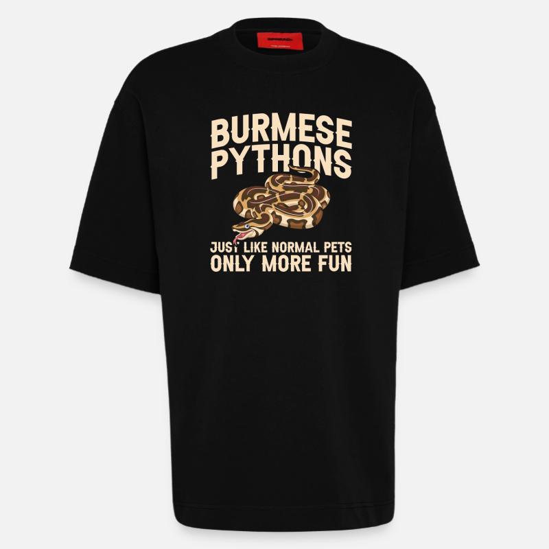 Burmesische Python liefert Schlangenliebhaber-Reptilienpfleger - Heavyweight T-Shirt - made by SPREAD  - SOLID BLACK