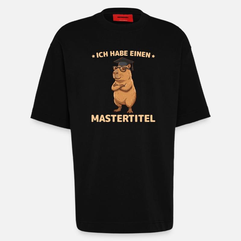 Master 2026 Capybara Bestandene Masterprüfung - Heavyweight T-Shirt - made by SPREAD  - SOLID BLACK